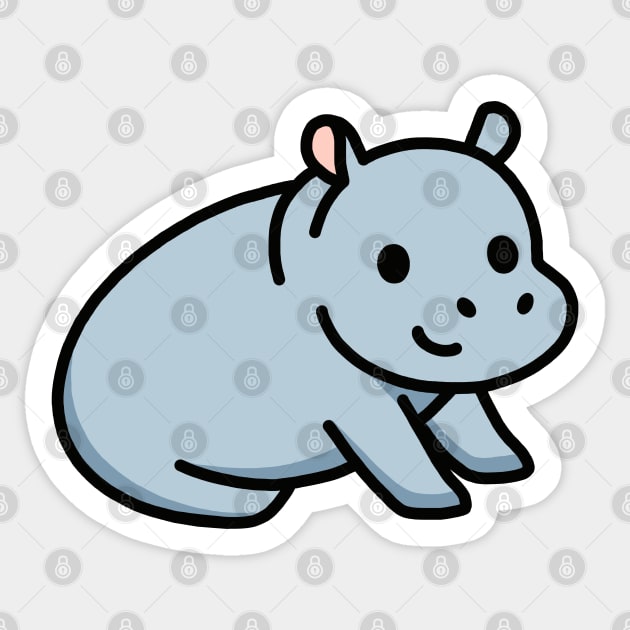 Hippo Sticker by littlemandyart